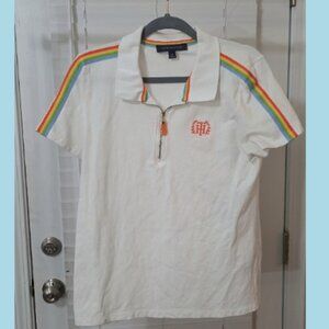 Tommy Hilfiger Medium Junior's zip polo shirt white